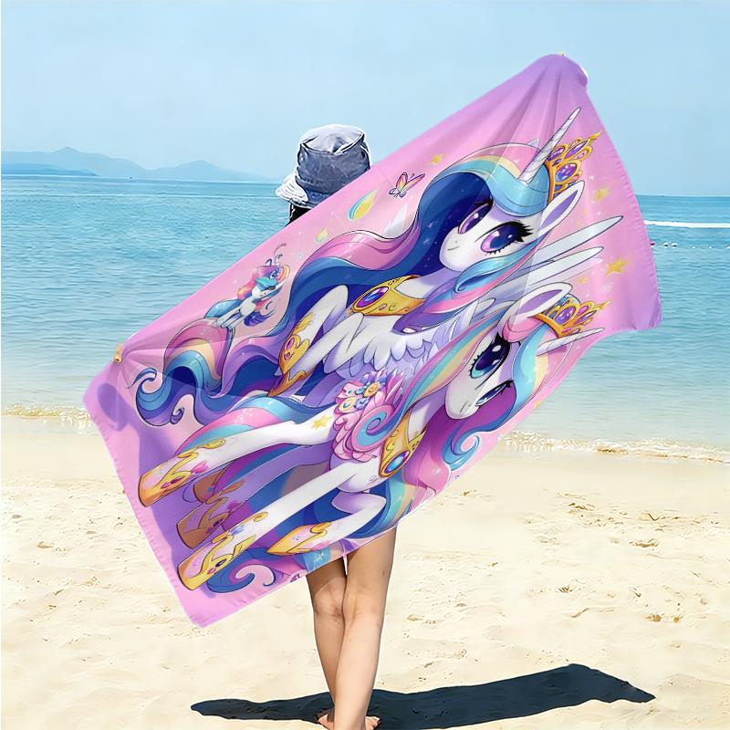 1Pc Rainbow Unicorn Fantasy Beach Towel Microfiber Beach Towel Thin Absorbent For Beach Swimming Yoga Bath Sports 0917117