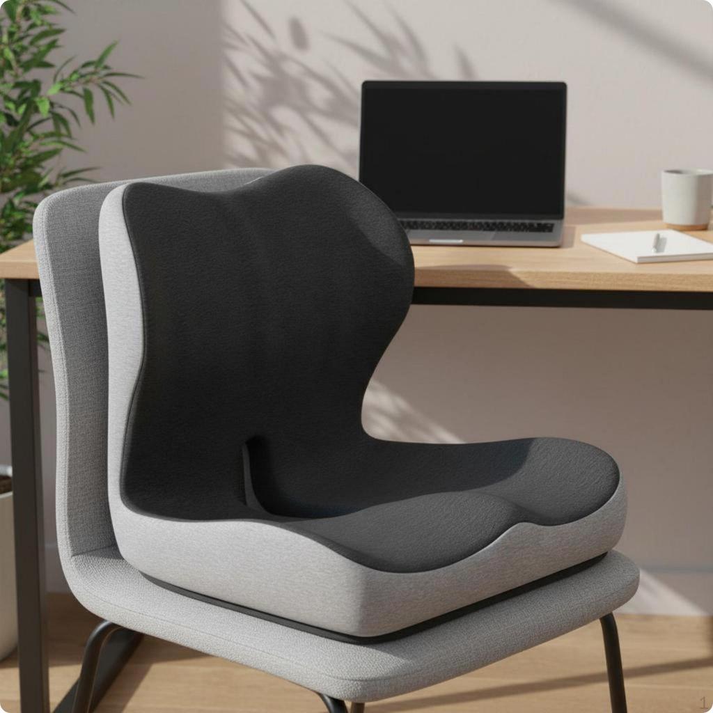 Seat and Back Cushion Piece Design Memory Foam Large Size Support Pillow for Students,