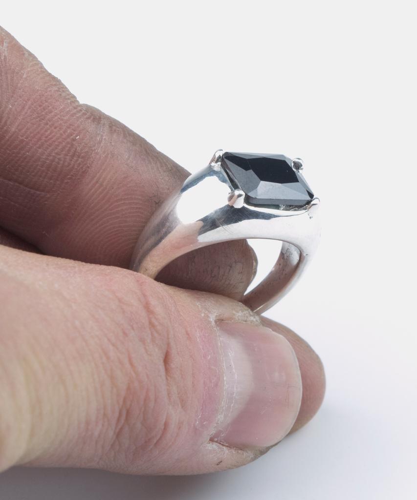 Sheen666 Soft Block Silver Ring Black (Type A)