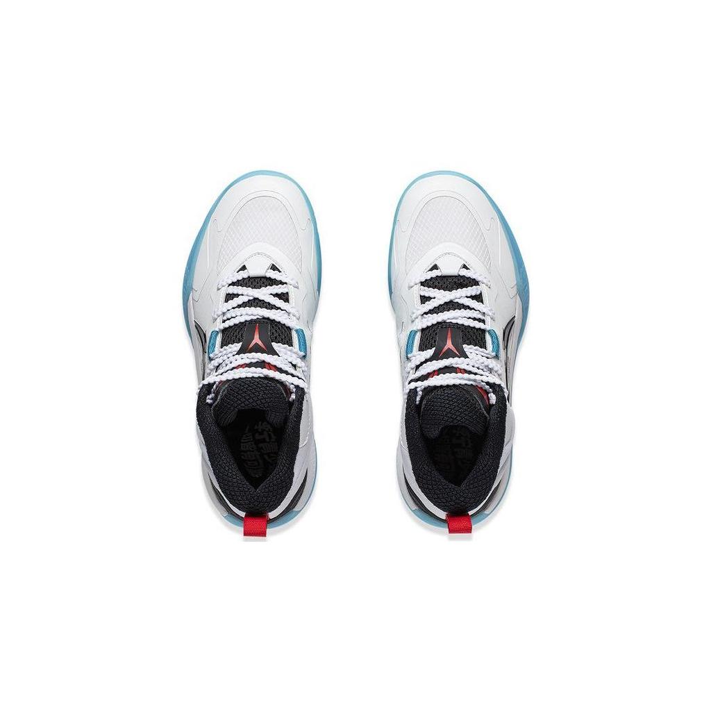 Li Ning Teen Shadow V1 Basketball Shoes Kids Sneakers White Black YKBT080-3