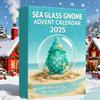 2025 24 Dagar Jul Nedräkningskalender 2D Tomteprydnad Havsglas Dvärg Adventskalender JulFestival Prydnader