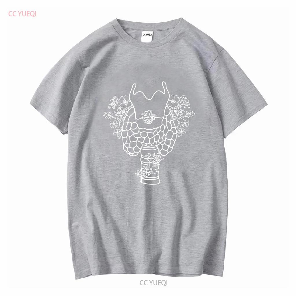Thyroid T Shirt Floral Anatomy Hypothyroidism Graves Disease Cancer Hyperthyroidism Endocrinology long or short sleeves
