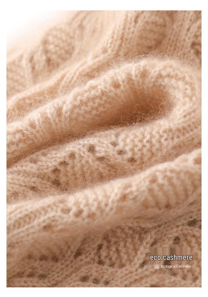 Women's High-End Cashmere Cable Knit Thick Warm Hat - 2025 Spring Collection