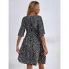 2026 Women's Spring/Summer New V-neck Short-sleeve Waist-cinching Dress