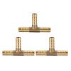 5pcs Brass T 3-Way Hose Joiner Fittings Barbed Connector   Water Oil Gas Fuel (6mm)