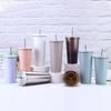 Steel 500ml Straw Cup Portable Double Wall Thermos Gift Office Coffee Cup