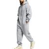 Men's Lined Hooded Jumpsuit Set for Winter Outdoor Sports, Loose Fit Hip Hop