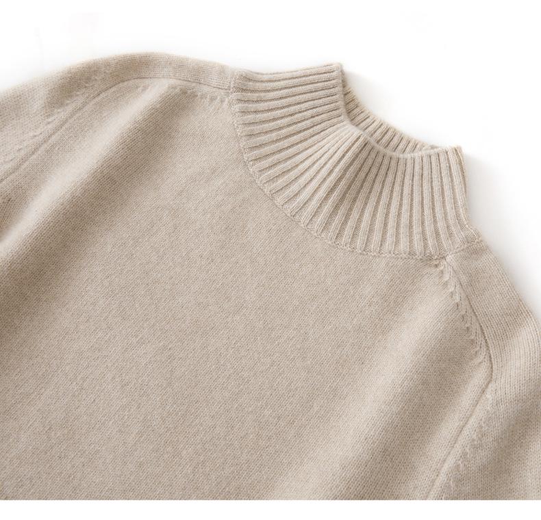 Women's Pure Cashmere Saddle Shoulder Turtleneck Sweater - Warm and Versatile for Autumn & Winter