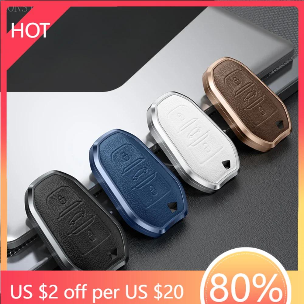 Styling Mouldings Leather Car Remote Key Case Cover Shell For Peugeot 308 408 508 2008 3008 4008 5008 Citroen C4 C4L C6 C3-XR Pi