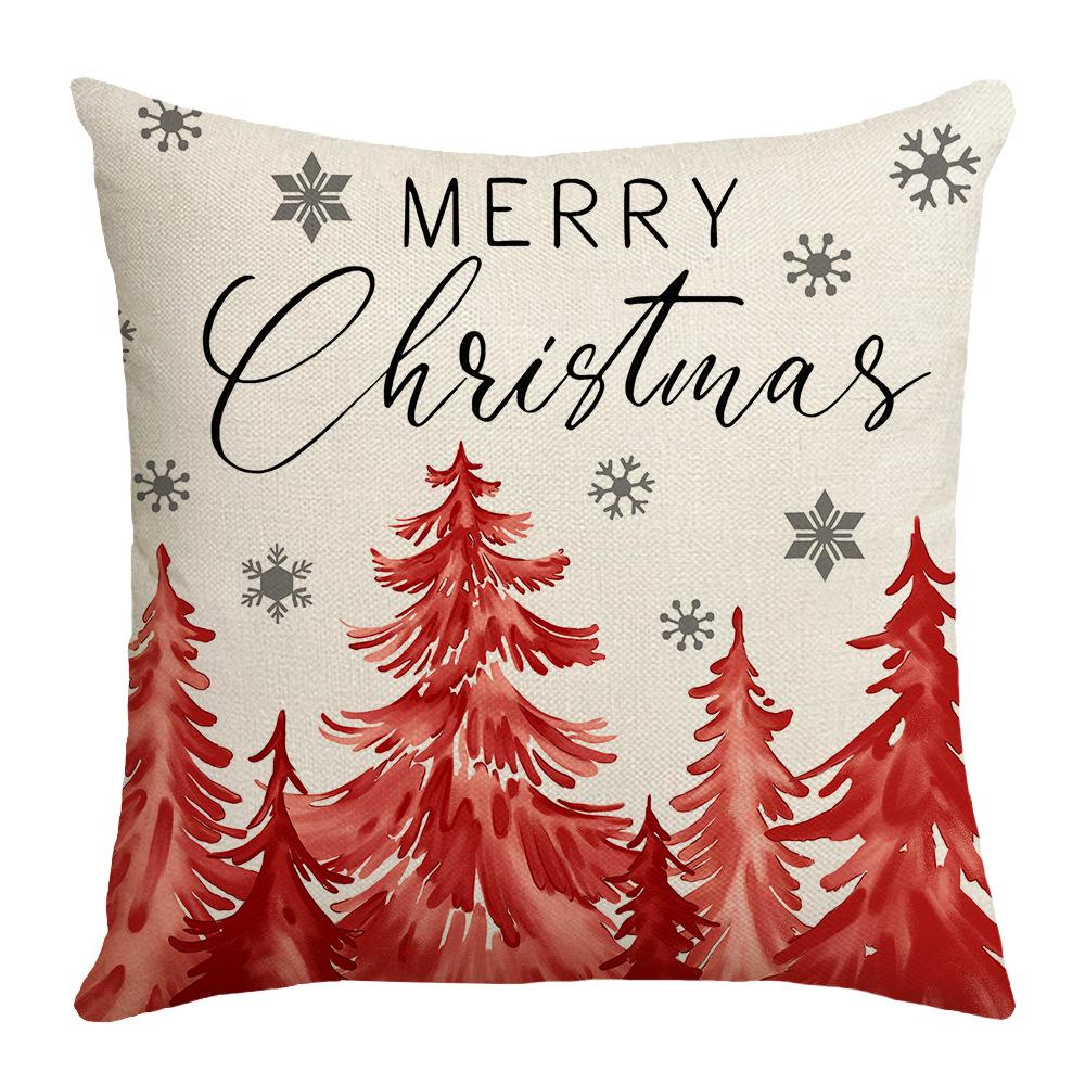 New Christmas Decorative Throw Pillow Cover Sofa Living Room Cushion Elk Print Pillow Cover