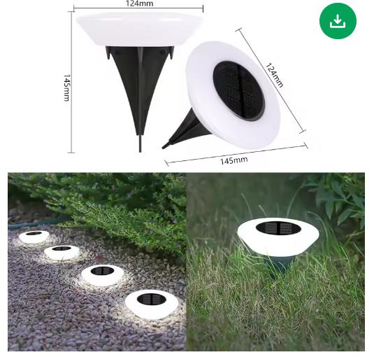 1/2Pack Solar Ground Lights Waterproof Outdoor Landscape Light 360° LED Lawn Lamp for Garden Pathway Yard Deck Camping Decor