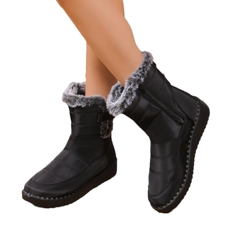 Winter Fleece-Lined Snow Boots Thick Insulated Outdoor Warm Plush Cotton Shoes Cold-Resistant Comfort Boots