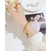 Pulseira de Contas Redondas de Aço Titânio Vento Moda Trendy Zircônia Fivela Magnética Pulseira de Aço Inoxidável