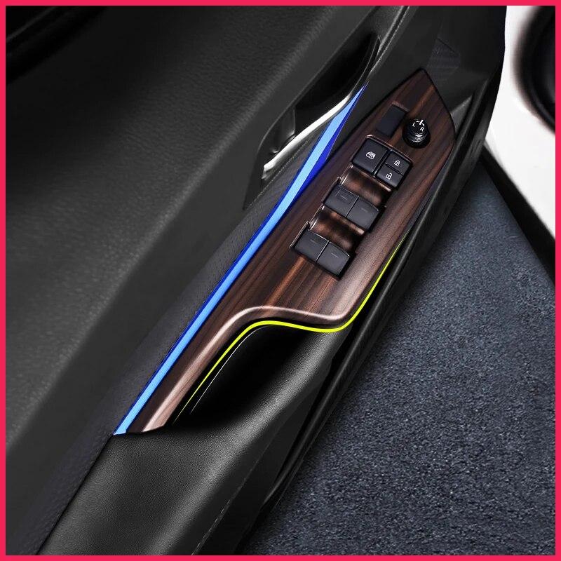 FOAL BURNING 4pcs/set Chrome Circular Car Door Window Lifter Cover Trim Sticker for Toyota C-HR CHR Accessories