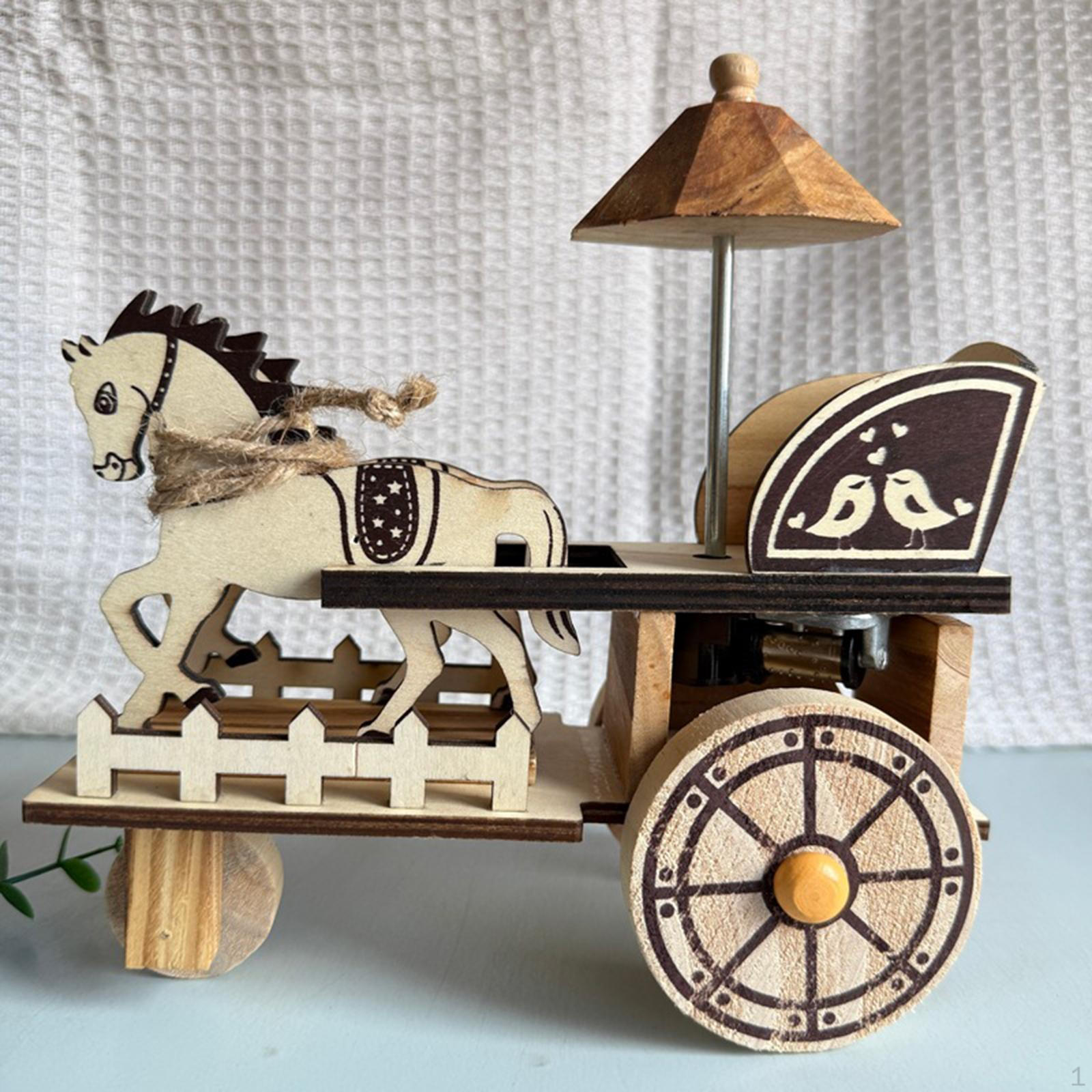 

3D Building Kit Vintage Carriage Wooden Model Wood for Adults Kids Ages 14 and up Birthday Style B