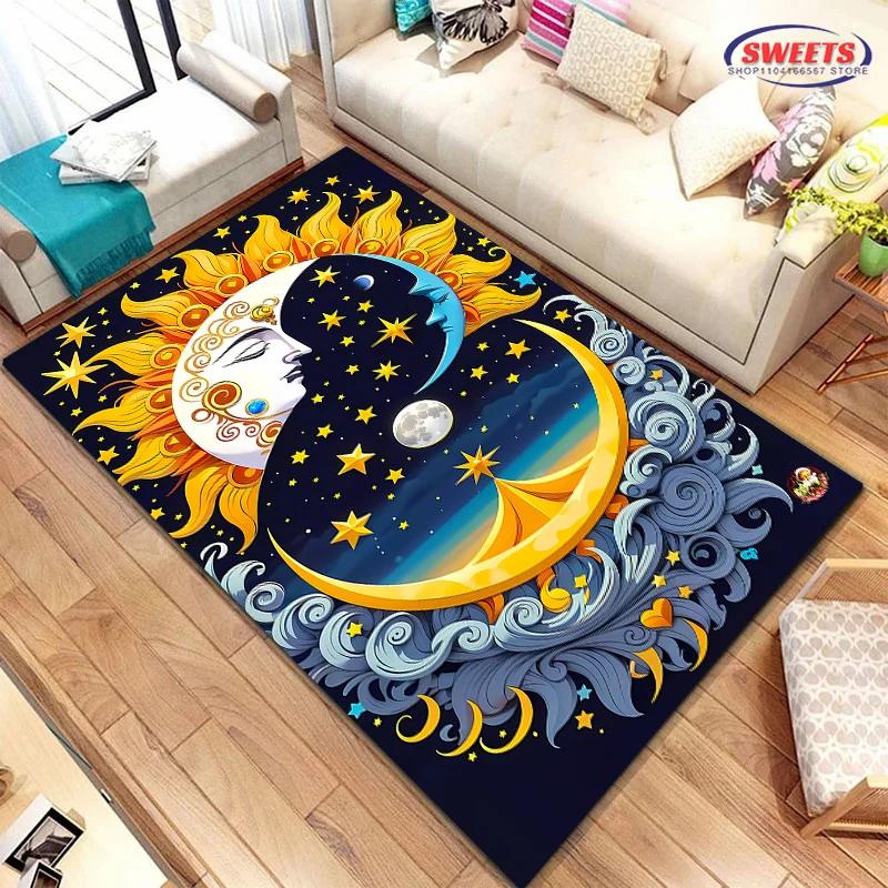 New To Moon and Sun Carpet, Anti-slip Sound Insulation, Add Soft and Comfortable,Living Room Bedroom Office Area Can Be Used Mat