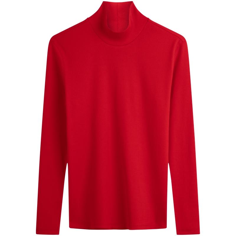 

Calvin Klein Casual Ribbed Mock Neck Long Sleeve T-Shirt Men Tops China-Red 40407MF S