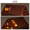Moin Moin Dollhouse Miniature DIY Kit with LED Light Retro Book Design for Beginners