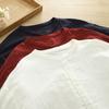 Women's Stand Collar Long Sleeve Cotton Gauze Shirt - Solid Color, Breathable, Slimming, 2026 Spring/Autumn Collection