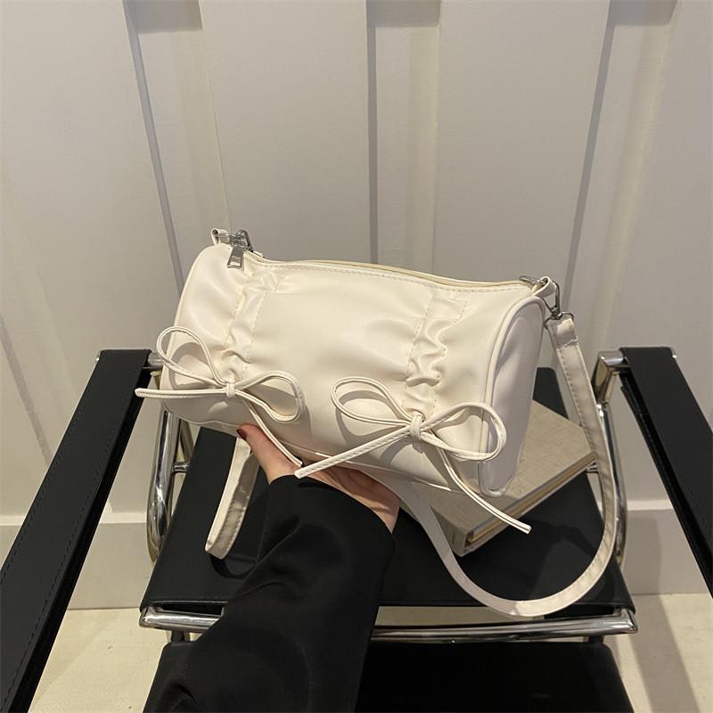 Chic Pu Leather Shoulder And Crossbody Bag With Bowknot For Women In Trendy Spring 2024 Design