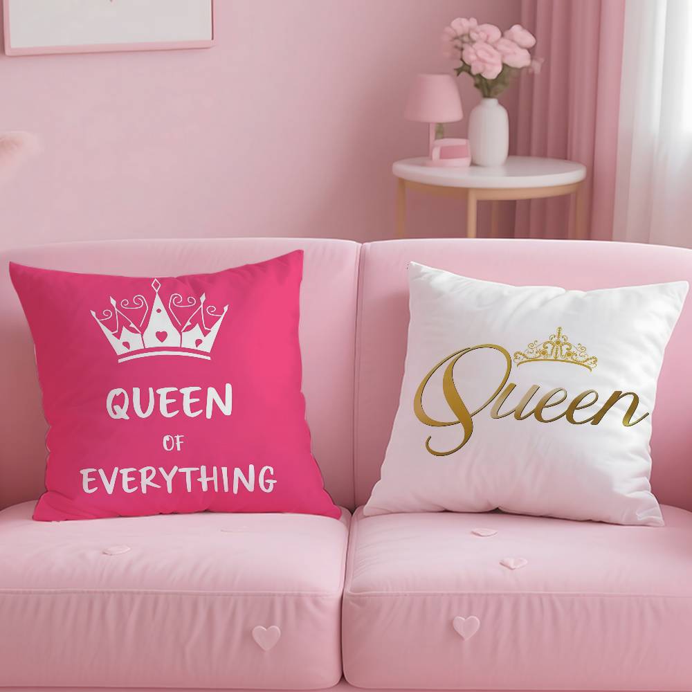 Letter Queen And King Pillow Case Safe Custom Photo Pillow, Anti-fade Brushed Fleece Cushion, Maternal & Infant Safe.