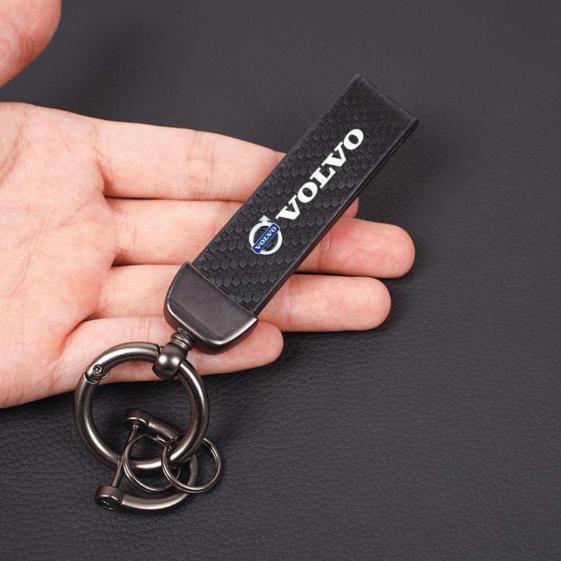 Fantastic Skin Feel Leather Metal Keychain Accessories For Volvo XC90 V90 V60 XC60 V40 S80 S60 S90 C40 XC40 V70 XC70 C30 C70