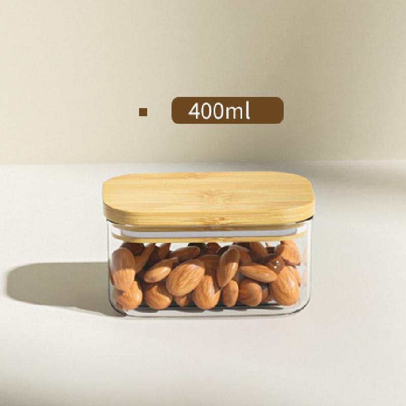 

1100 мл квадратная герметичная пластиковая банка для еды бамбуковая крышка кухонная банка для хлопьев коробка для хранения прозрачная банка для хранения чая кухонные принадлежности