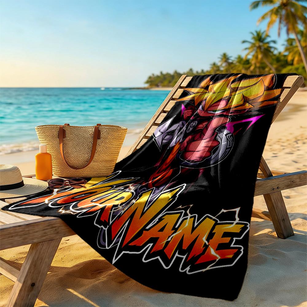 Naruto Character Personalized Name Beach Towel Super Soft Microfiber Quickdry Fabric Suitable for Swimming Gym Camping Yoga Vacation