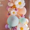 130Pcs Daisy Balloon Garland Arch Kit Macaron Pastel Pink and Yellow Boho Groovy Party for Baby Shower Wedding Birthday Sunflower Decor