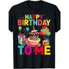 Colorful Happy Birthday T-Shirt Featuring Festive Cake and Balloons - Bold Multicolored Design with Gifts and Confetti Accents