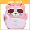 Preschool Childrens Back Pack With Cute Cartoon Sunglasses Bear Pattern And Lightweight Nylon Material