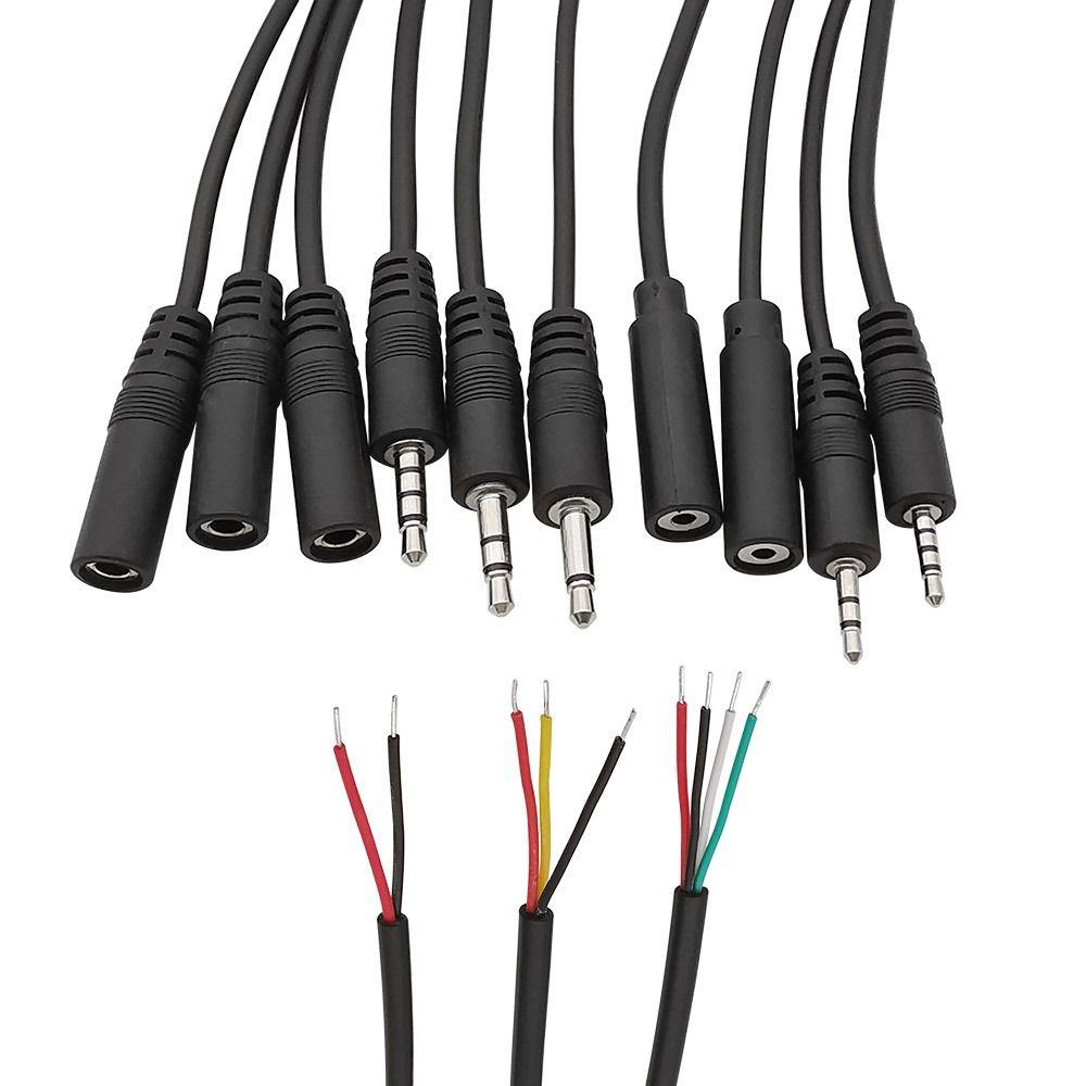 1Pcs 2/3/4Pins Mono Stereo AUX Connector 2.5mm/3.5mm Earphone Mic Repair Cable  Earphone Repair