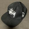 Used STUSSY Stussy Cap Hat Black Logo Sean Font Embroidery Logo Baseball Cap American Casual