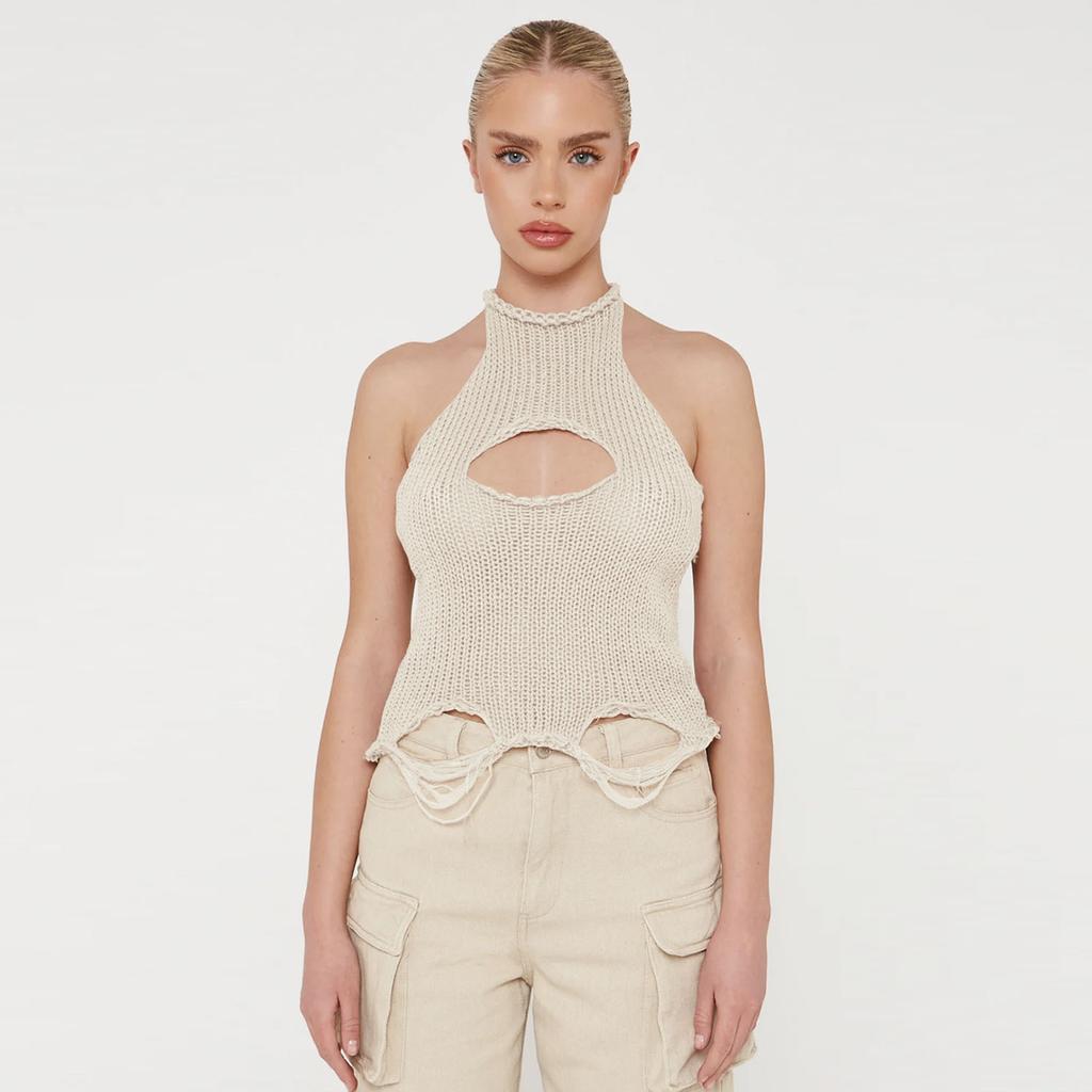 Women's Spring/Summer Woolen Backless Casual Vest Top