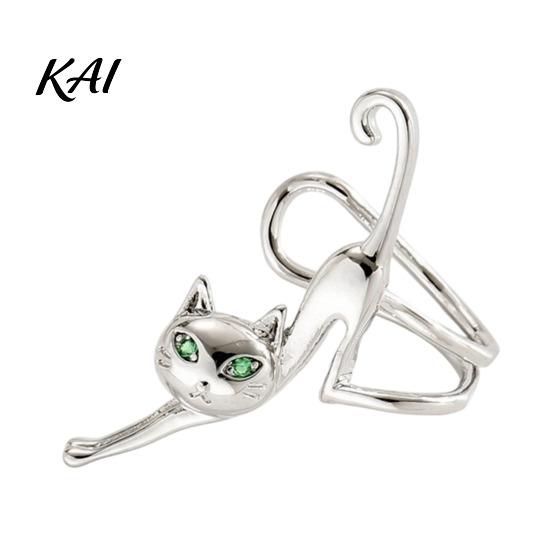 Dainty Ear Accessory 1 Pc Cute Cat Cuff Earring for Women, Funny Kitten Fashionable Decor Animal Cartilage Wrap Around Earring, Non Piercing