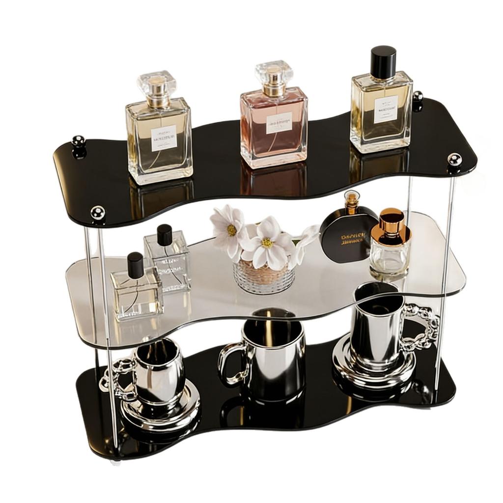 2-3layer Desktop Storage Rack Water Cup Storage High-value Cup Rack Detachable Acrylic Perfume Figure Display Stand Ins Style