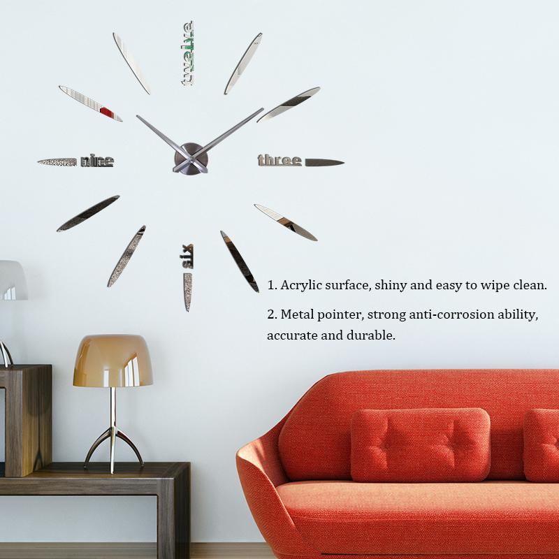 3D Large Wall Clock Mirror Wall Stickers Luminous DIY Digital Clocks Silent Clock Quartz Watch Home Living Room Table Decor Hot
