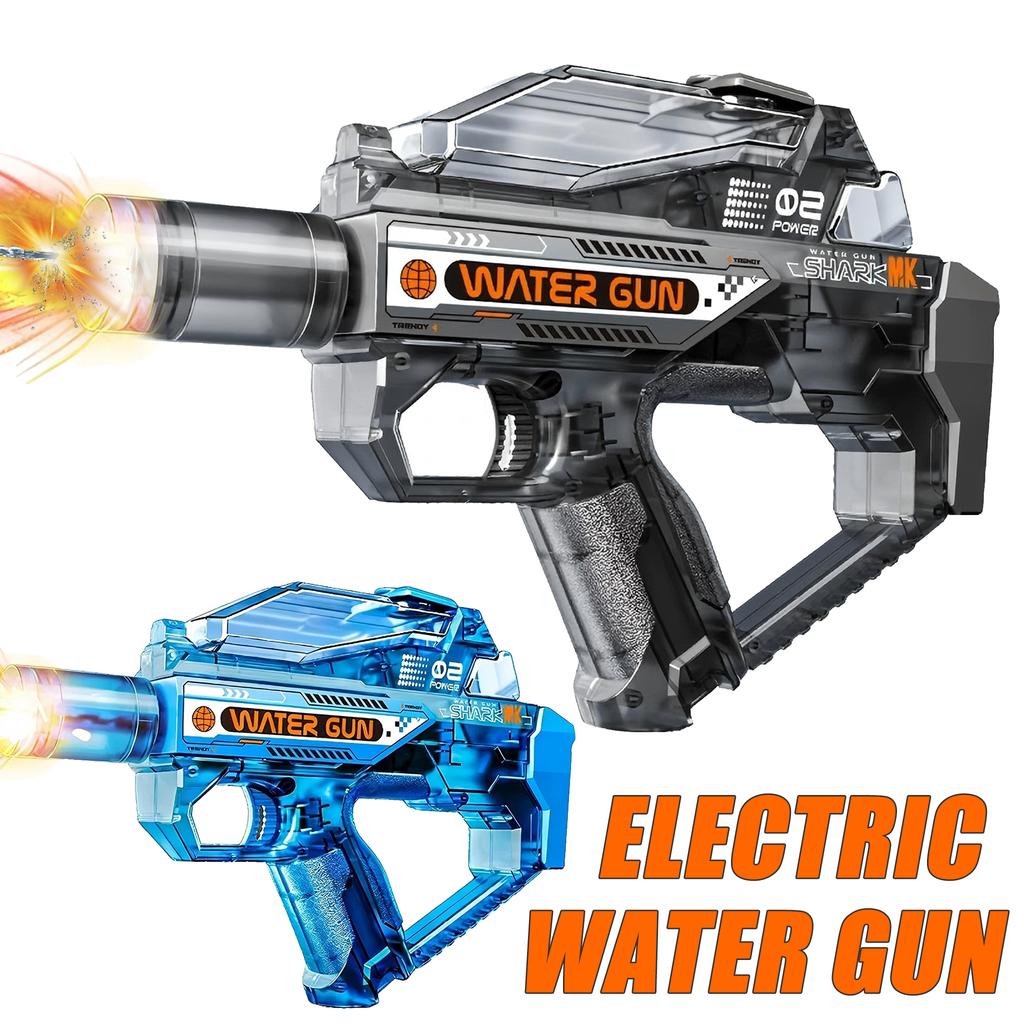 Electric Water Gun Toy Kids Water Squirt Gun with Lights and Sound Automatic Continuous Firing Watergun Beach Pool Outdoor Toy