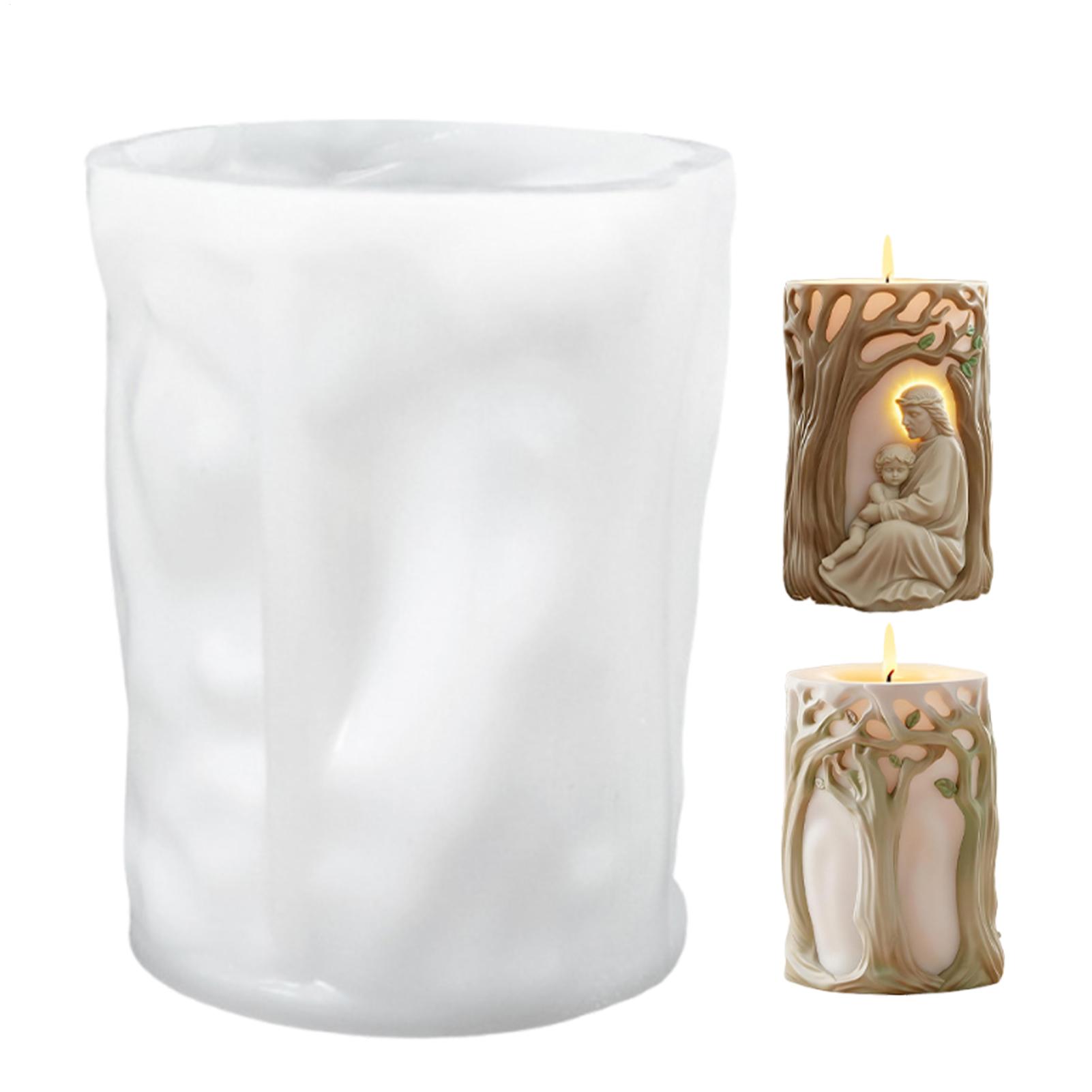 

Jesus Candle Mold LifeTree Statue Candle Silicone Mold Relief Decoration Ornament Resin Aromatherapy Candle Soap Gypsum Mold CHINA