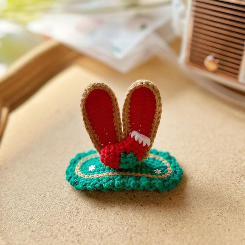 Stylish Christmas Hair Clip Eye Catching Design Hair Clip Hairpin Festive Knitted Hair Accessory for Children Christmas