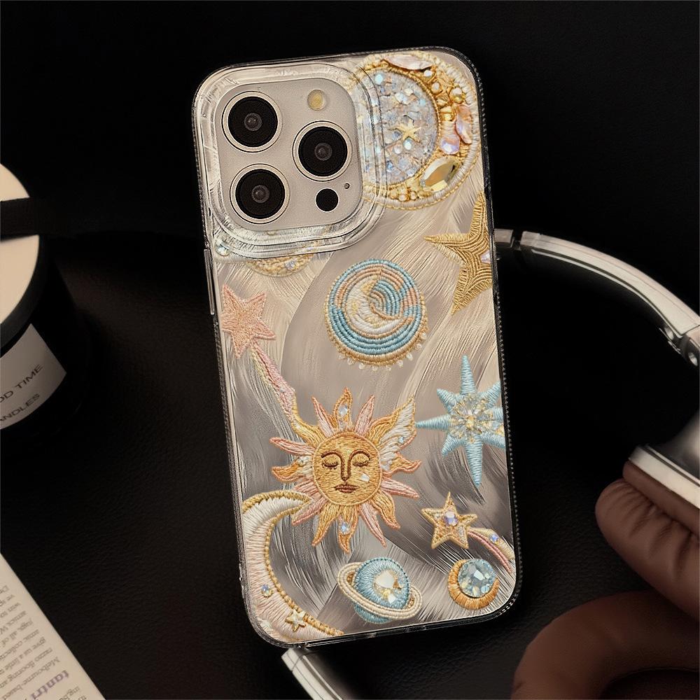 Sun TotemThe Sun Moon Starry Sky Phone Case For iPhone 17 16 15 14 13 12 11 Pro Max 17 Air XR XS 16E INS ShakeProof Cover