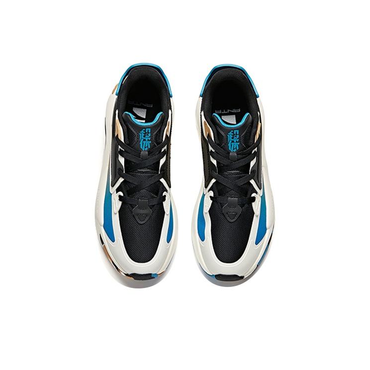 Anta Lifestyle Series Ultra Body Wear Resistant Breathable Low Top Skate Shoes Men Sneakers Black Blue 112118083-1
