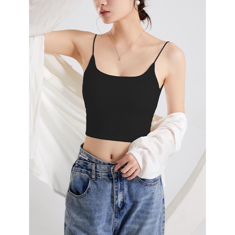 

Острая Девушка Женский Топ-Камизоль с Поролоновыми Чашками Летний Сексуальный Кроп-Топ Extra Large чёрный