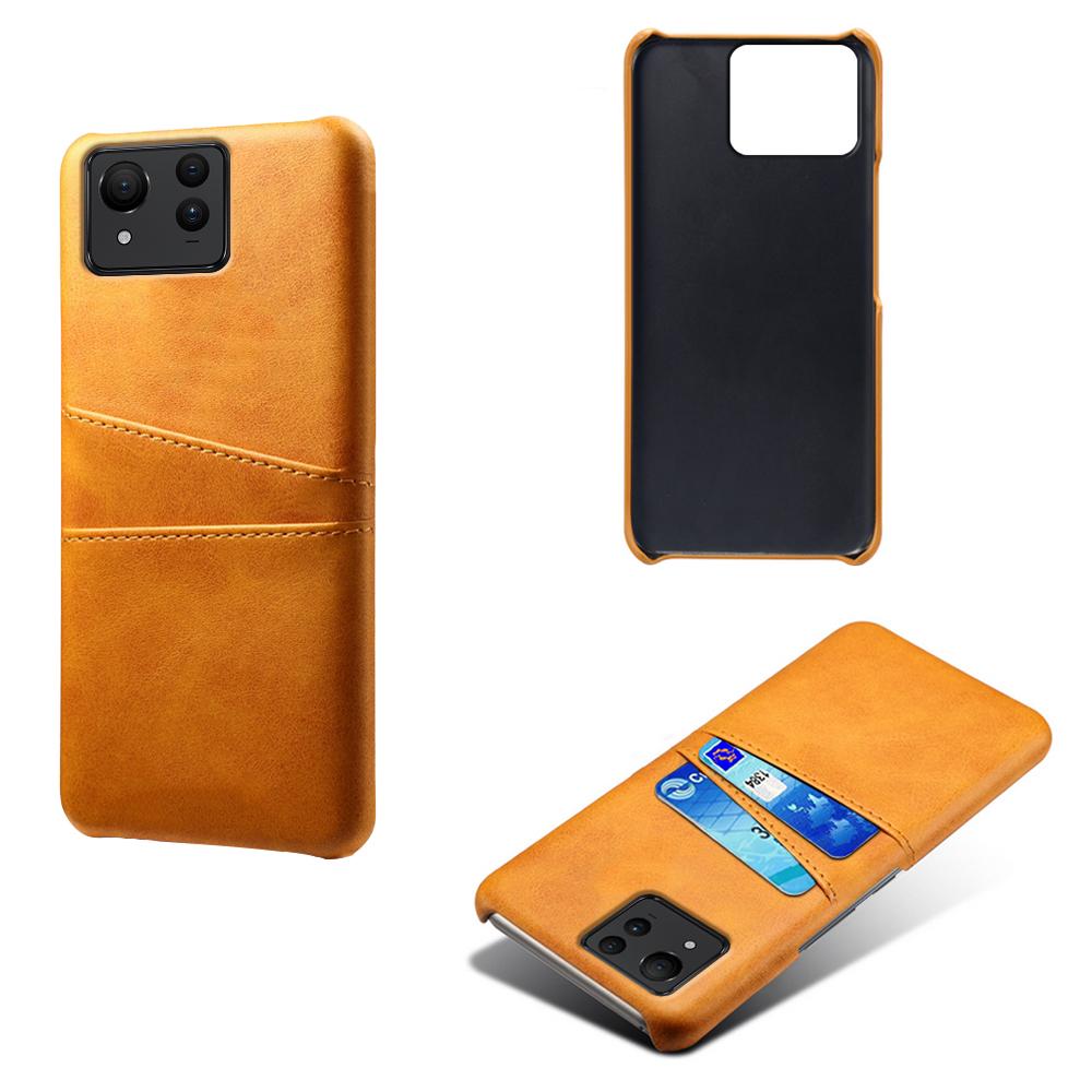 For Asus Zenfone 11 Ultra 5G Case Leather Coated PC Phone Cover with 2 Card Slots