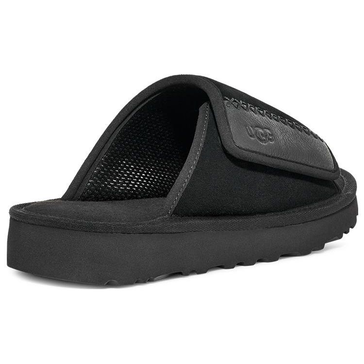UGG Goldencoast Slide Leather Lightweight Minimalist Fashion Sandals Men Sandals Black 1136651-BLK