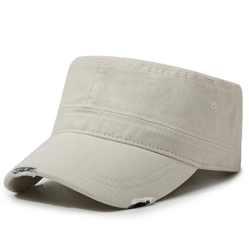 

Men s Solid Color Flat Top Hat Spring Summer Sunscreen Hat Outdoor Cap бежевий