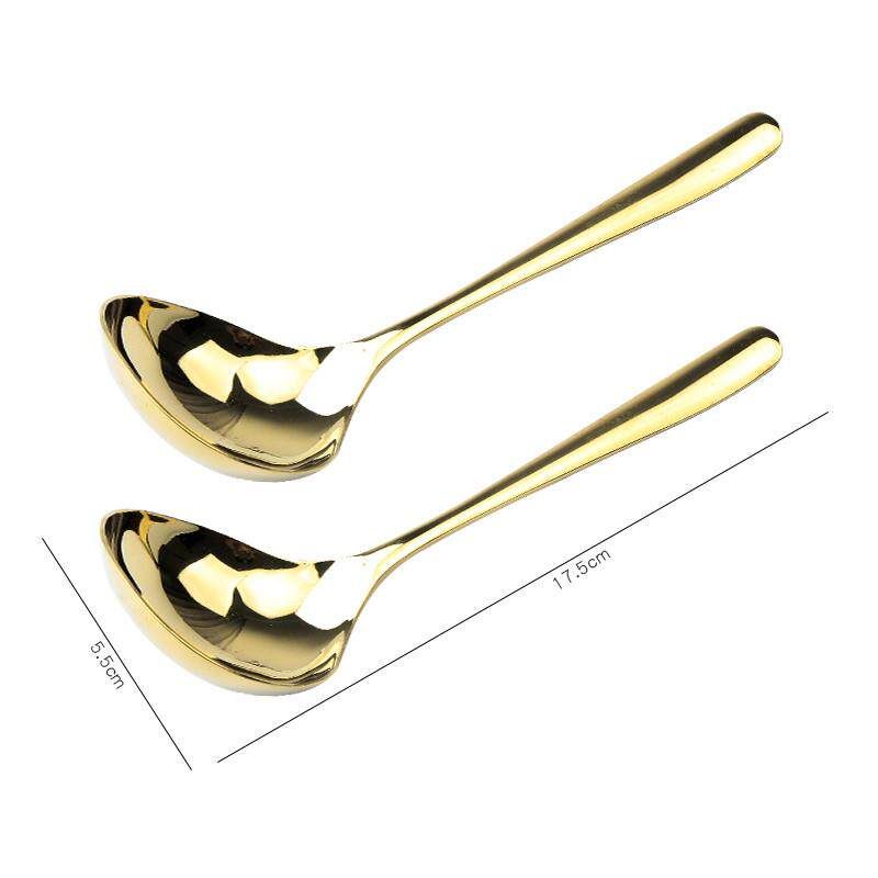 304 Stainless Steel Spoon Japanese Style Trendy Soup Spoon Long Handle Household Large Soup Spoon Short Handle Ramen Spoon