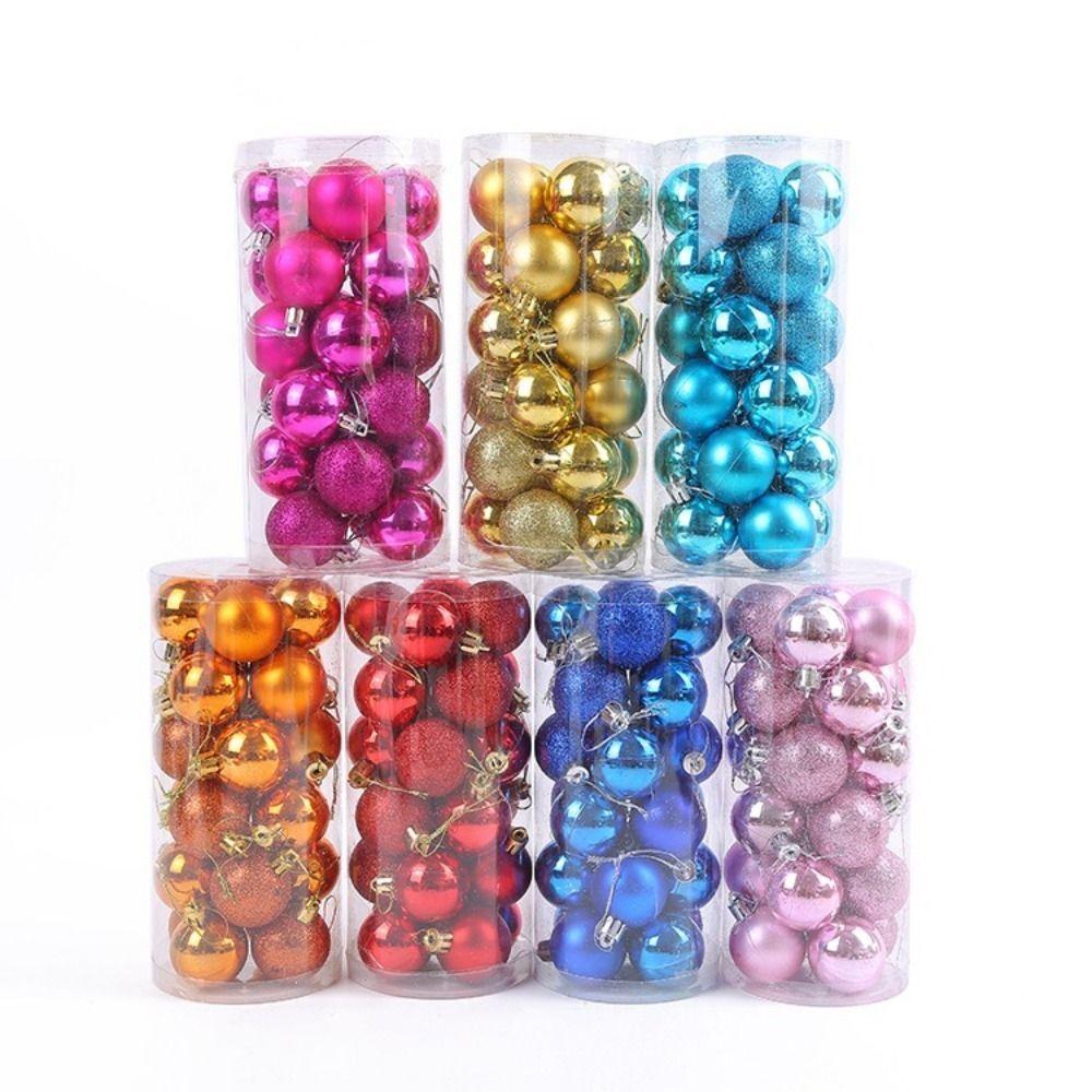 24Pcs 3/5CM Christmas Tree Ornaments Hang Pendant Xmas Tree Baubles Christmas Balls  Xmas Tree