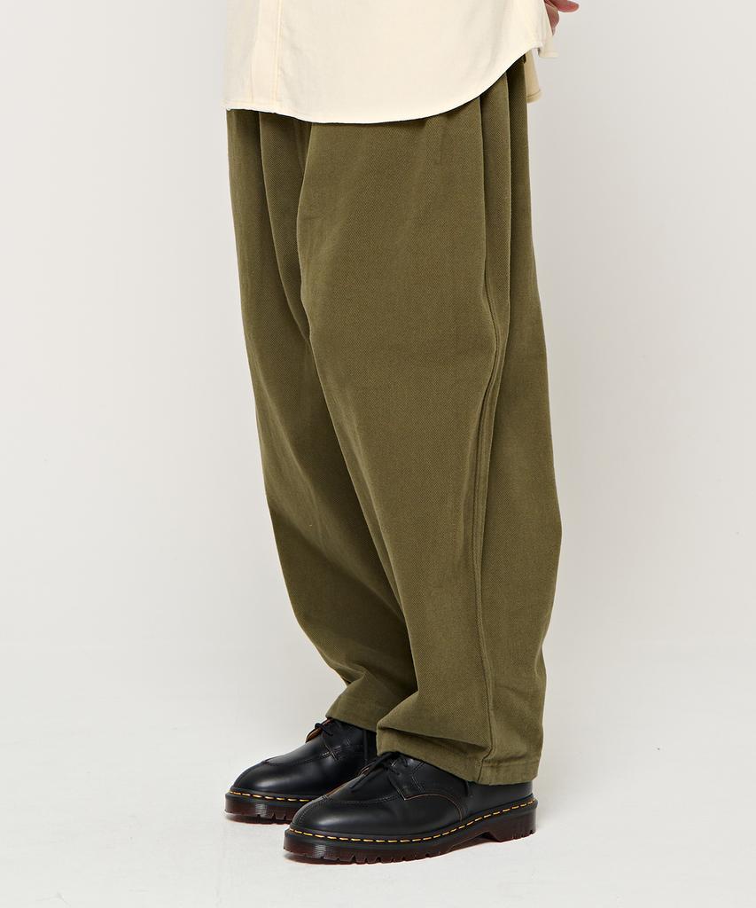 CARGOBROS Cb Basic Fleece-Lined Wide Elastic Pants (Khaki)