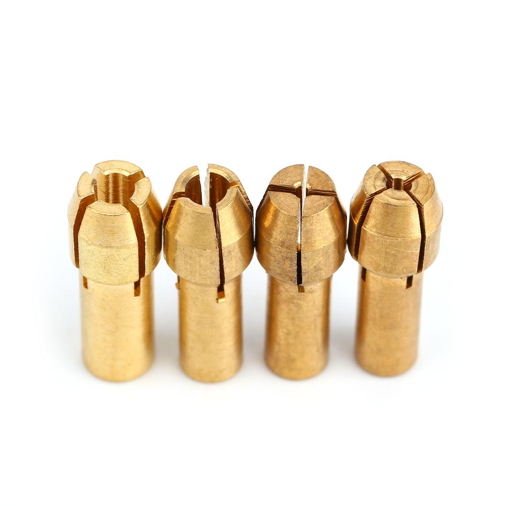 Hot 4pcs Rotary Multi Tool 1 1.6 2.35 3.2MM Brass Collets Adapter Nut Kit Set Rotary Tools Fit